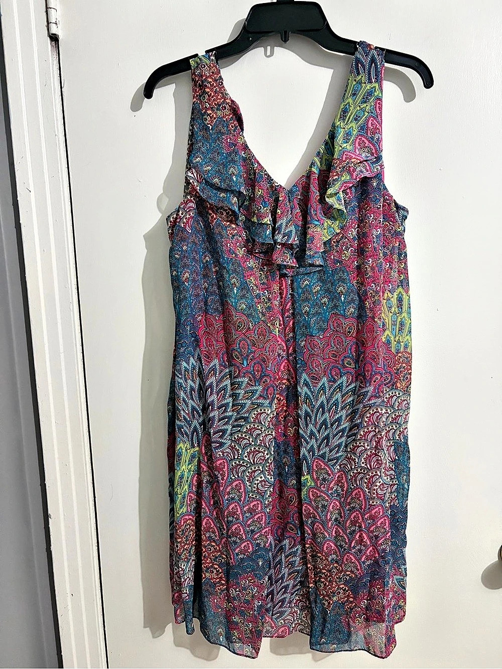 MSK Paisley Mini Dress in Pink & Blue Like New